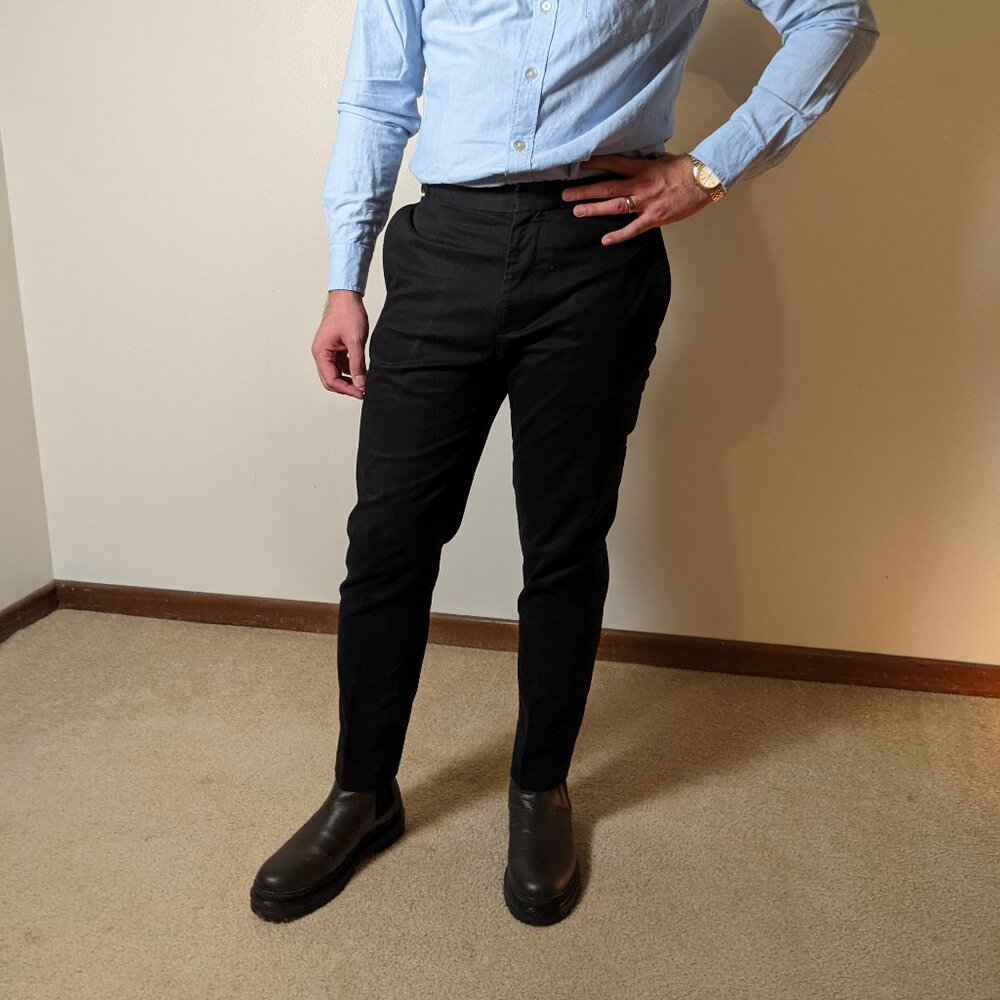 Black Smart Trousers with Side Tab Adjusters